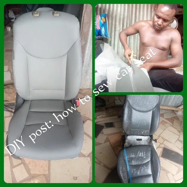 DIY simple process on how to cut and sew car seat perfectly.