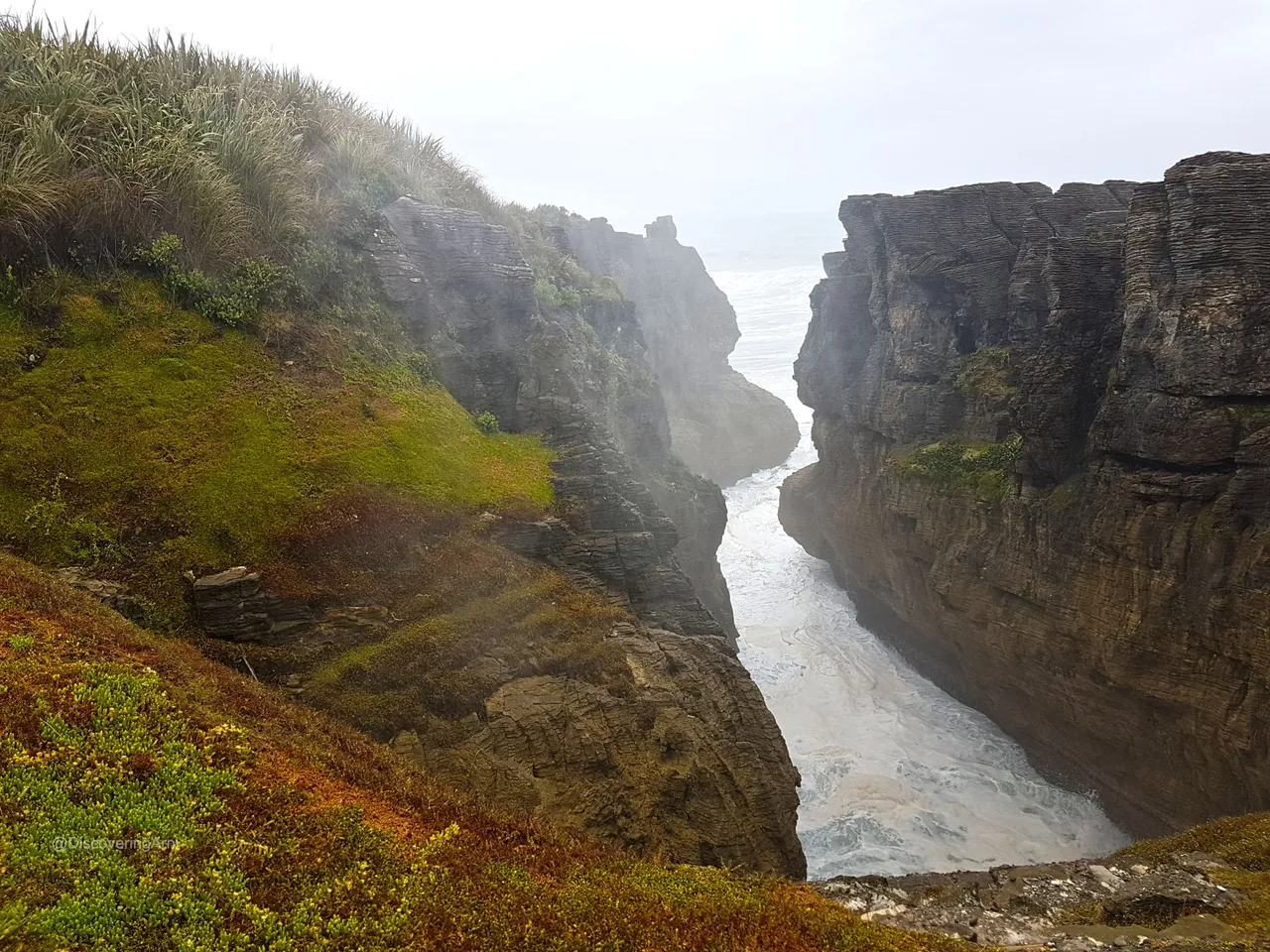 Misty Sprays of Water Surges at the Blowholes