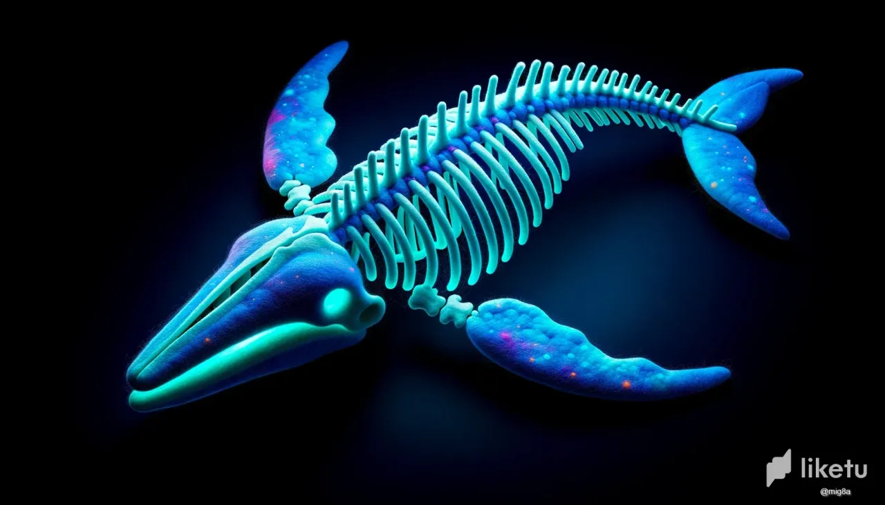 clns25rmf069n8asz836nfc67_DALLE_2023-10-15_13.17.48_-_3D_rendering_of_a_skeletal_Blue_Whale_crafted_from_felt_in_vibrant_phosphorescent_and_electric_colors_positioned_against_a_deep_black_backdrop._The_f.webp