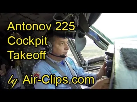 Antonov 225 COCKPIT TAKEOFF INSIDE world's largest plane!