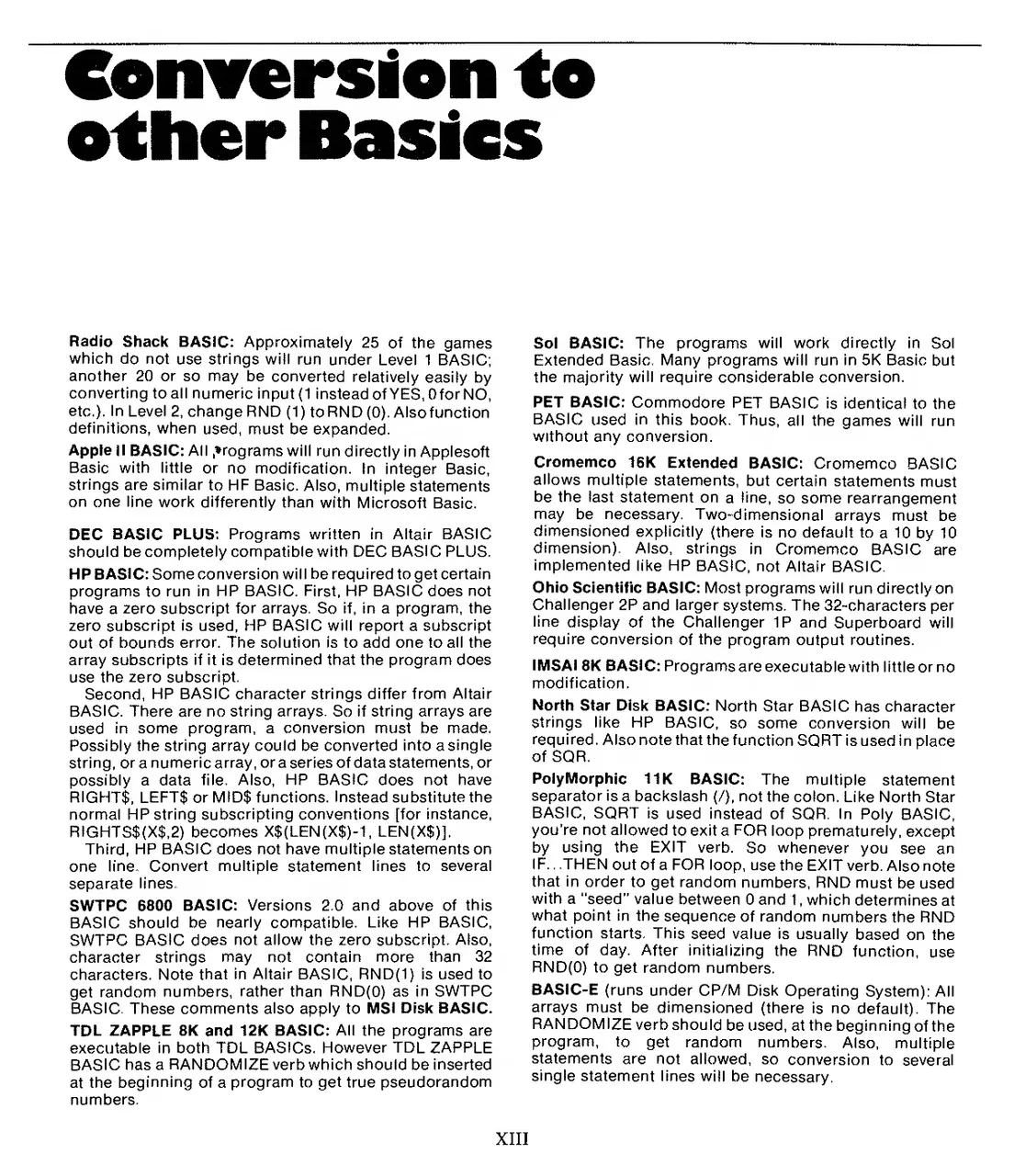 Advice for getting the games to work on the popular machines of the time