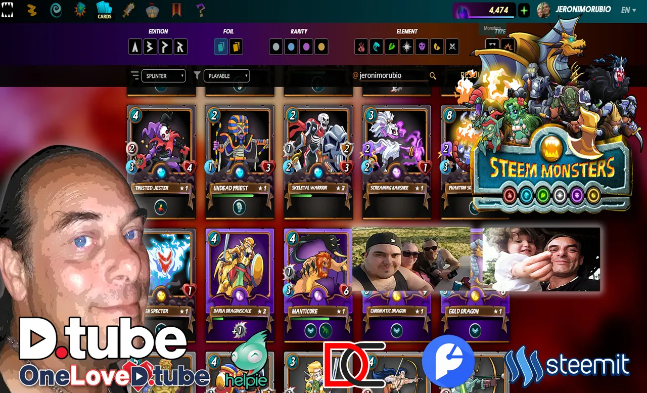 Splinterlands or Steemmonsters... Collecting My Season Rewards, Combining My Cards & Doing a Few Battles... Love this Game.jpg