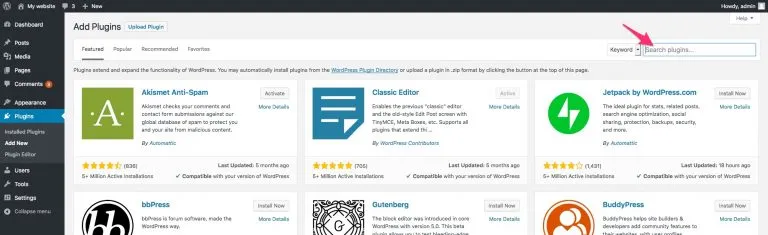 wordpress search plugin