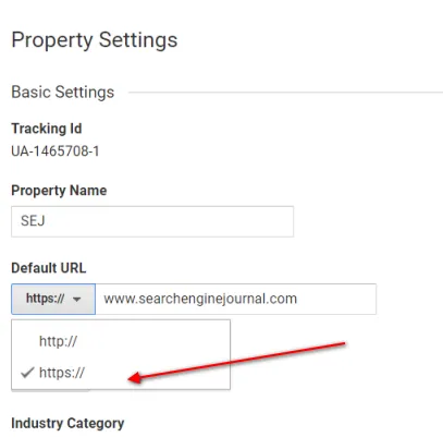 Google analytics Website URl Setting