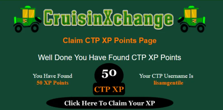 CruisinXchangeFound50CTPXP Points.png