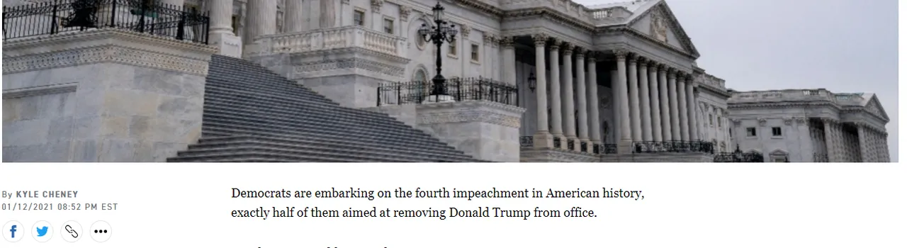 Politico wrongly asserts Democrats are embarking on the fourth American impeachment