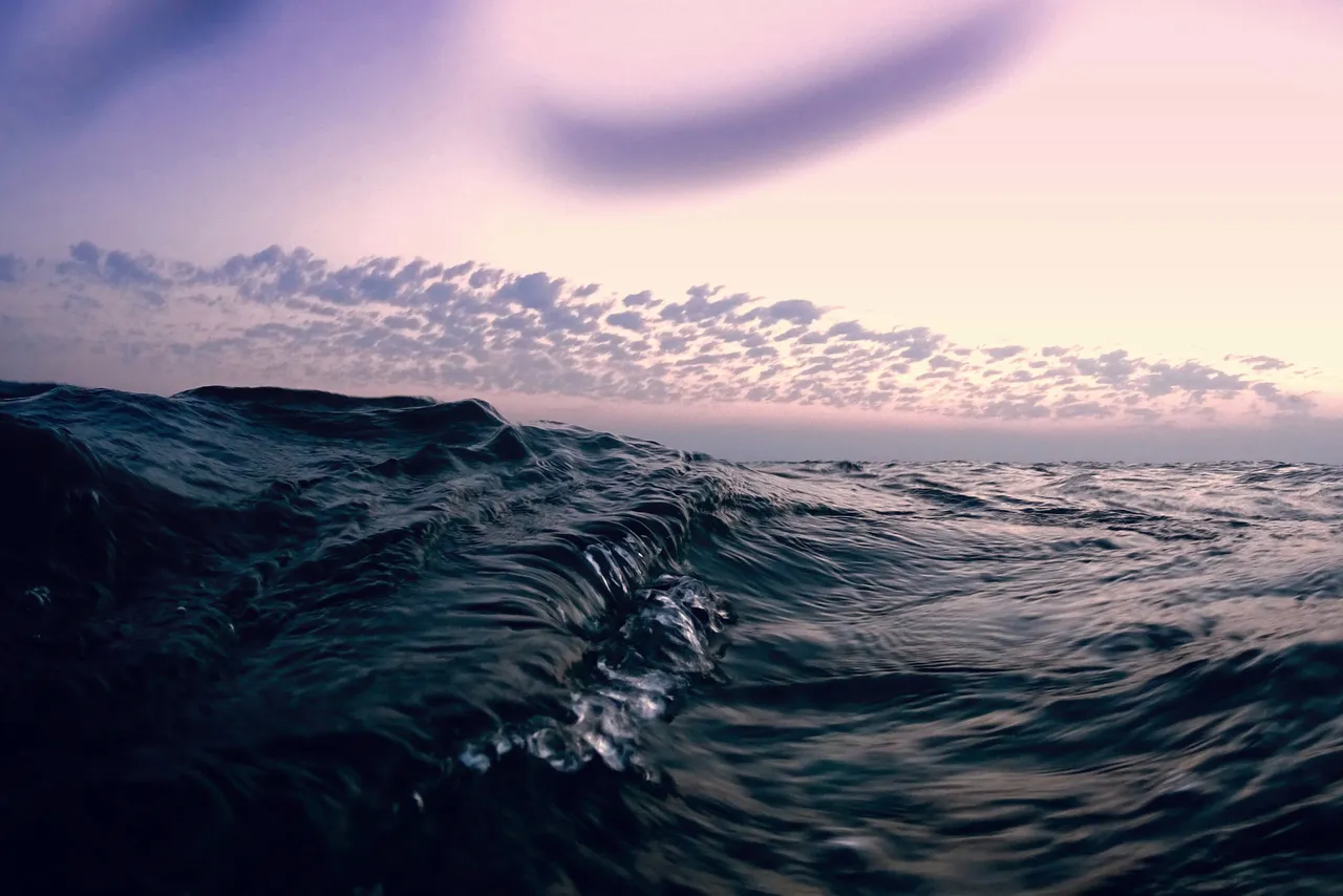 Swimming at sunset