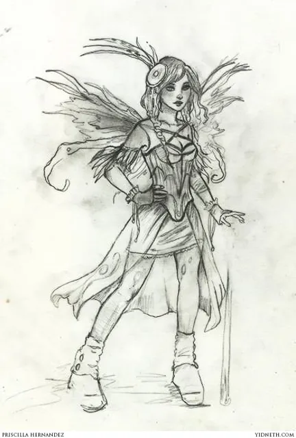 green fairy sketch  - by Priscilla Hernandez (yidneth.com).jpg
