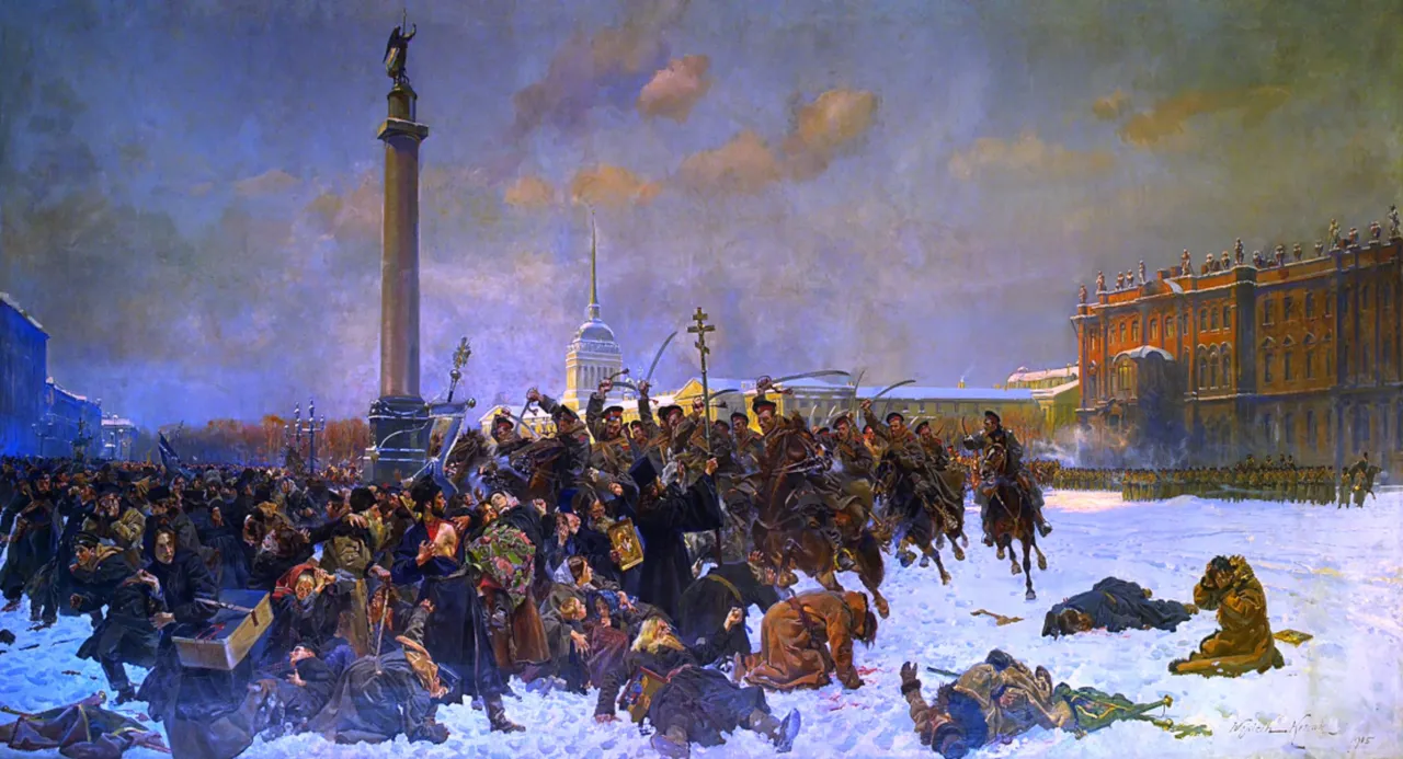 Bloody Sunday in 1905 by Wojciech Kossak Bloody Sunday 1917 copyright free.jpg