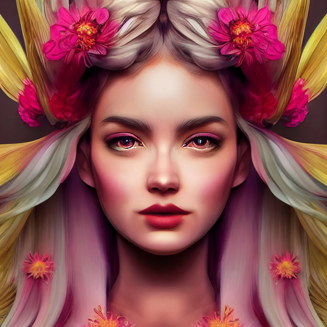 mamrita_empowered_goddess_one_with_nature_flowers_in_hair_white_f4561f70-1b95-4400-a7f1-03dc1ec9078f.png