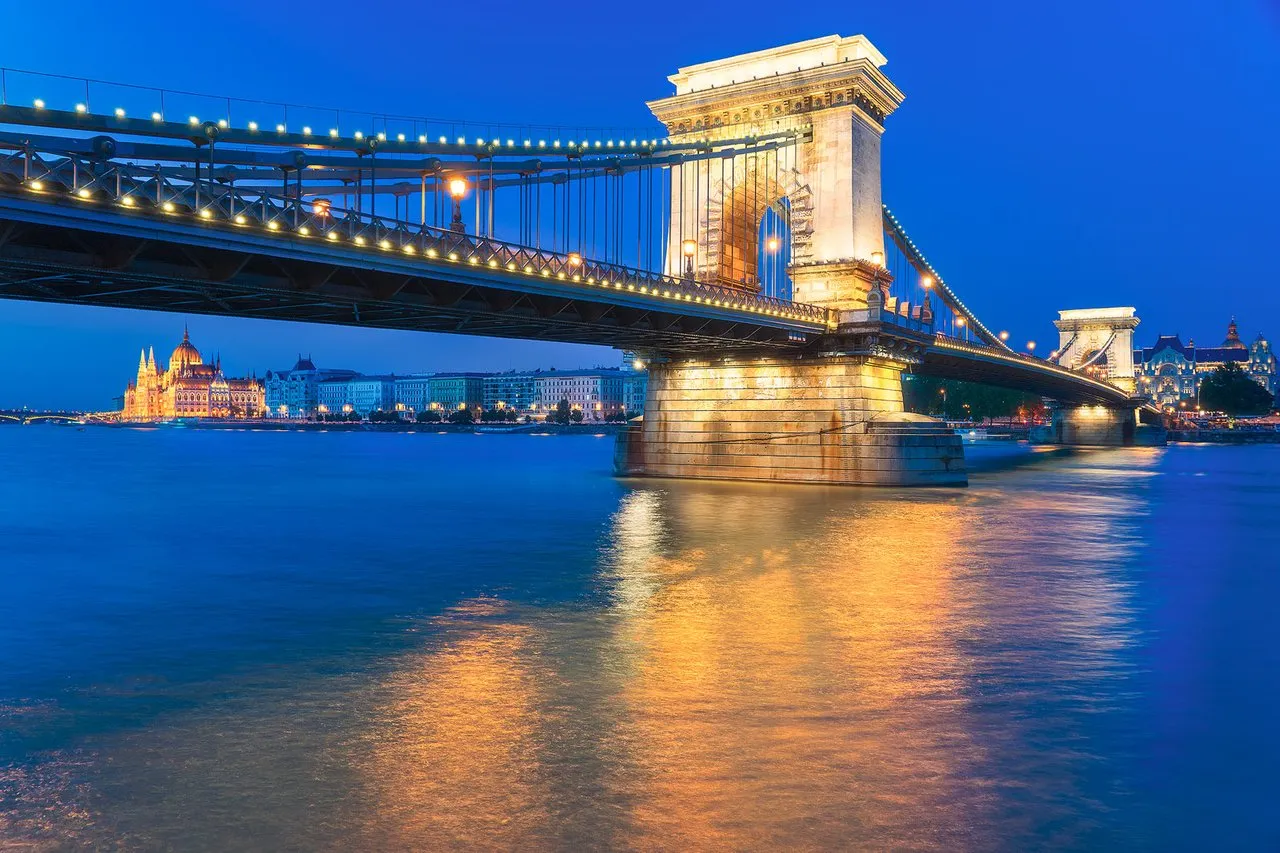 Szechenyi Chain Bridge and Parliament at Night