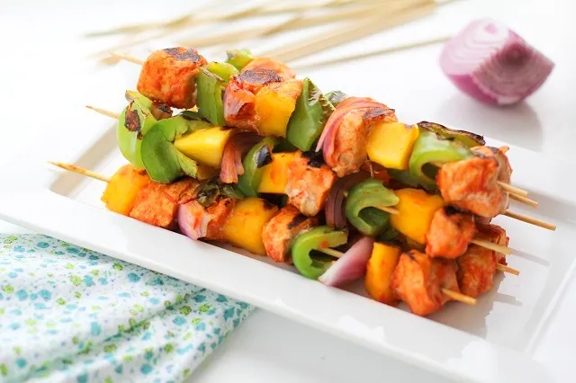 Grilled Chicken & Mango Skewers