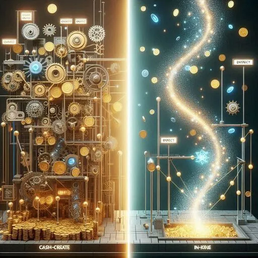 A sleek, holographic blueprint of a complex financial machine, with glowing gears labeled 'BTC' and .jpeg