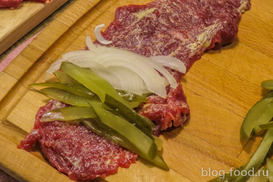 Beef Rolls with pickles