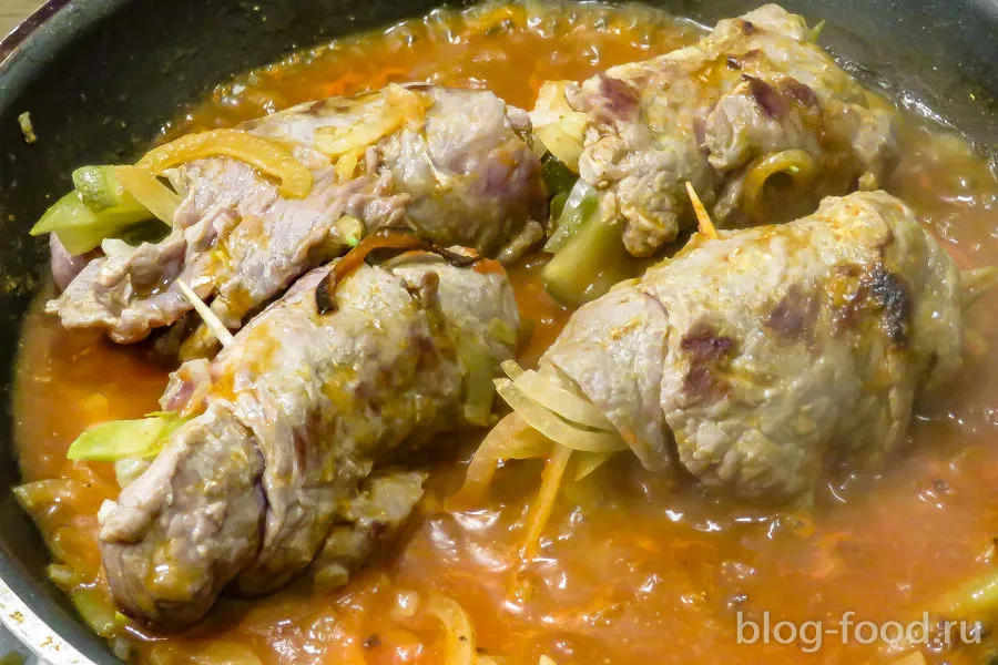 Beef Rolls with pickles