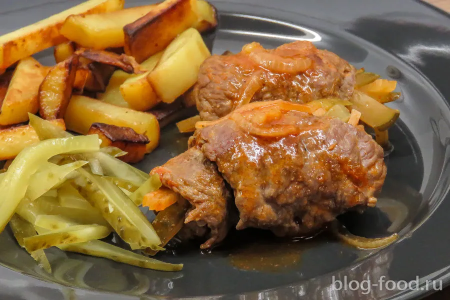 Beef Rolls with pickles
