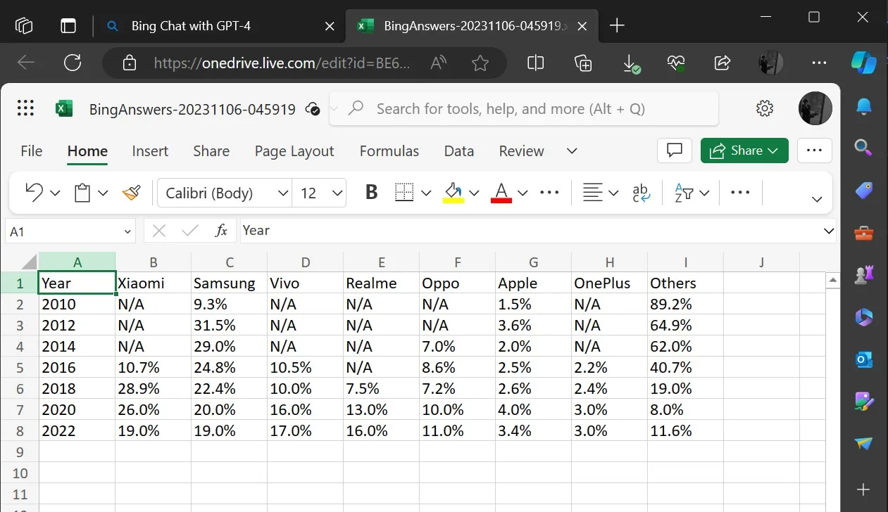 Bing-with-Excel