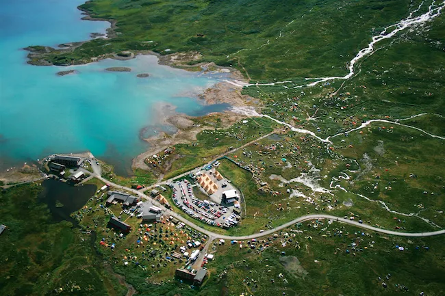 Drone image of the festival