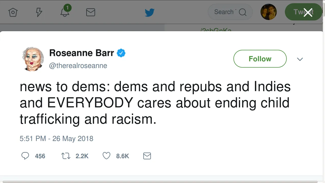 Roseanne end racism and trafficking Screenshot at 2018-05-30 11:03:07.png