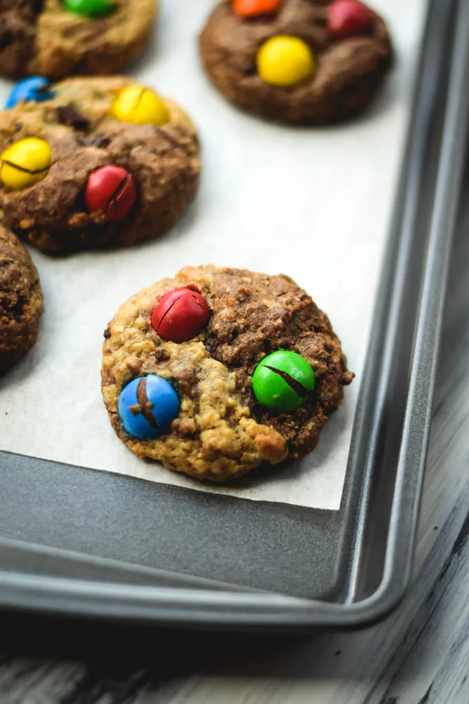 Peanut Butter M&M Jekyll & Hyde Monster Cookies for Halloween (8).jpg