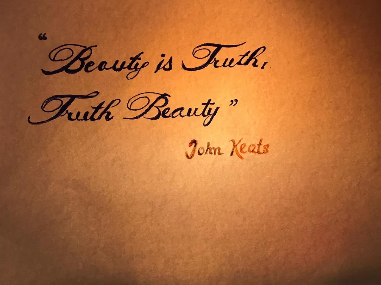 Calligraphy: John Keats words, image size:1280x960