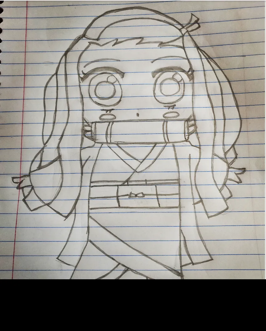 Chibi Nezuko Drawing Easy : Nezuko