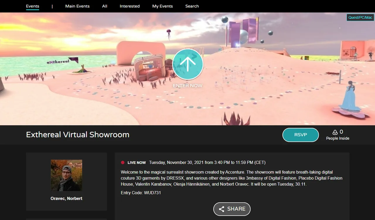 Exthereal Virtual Showroom