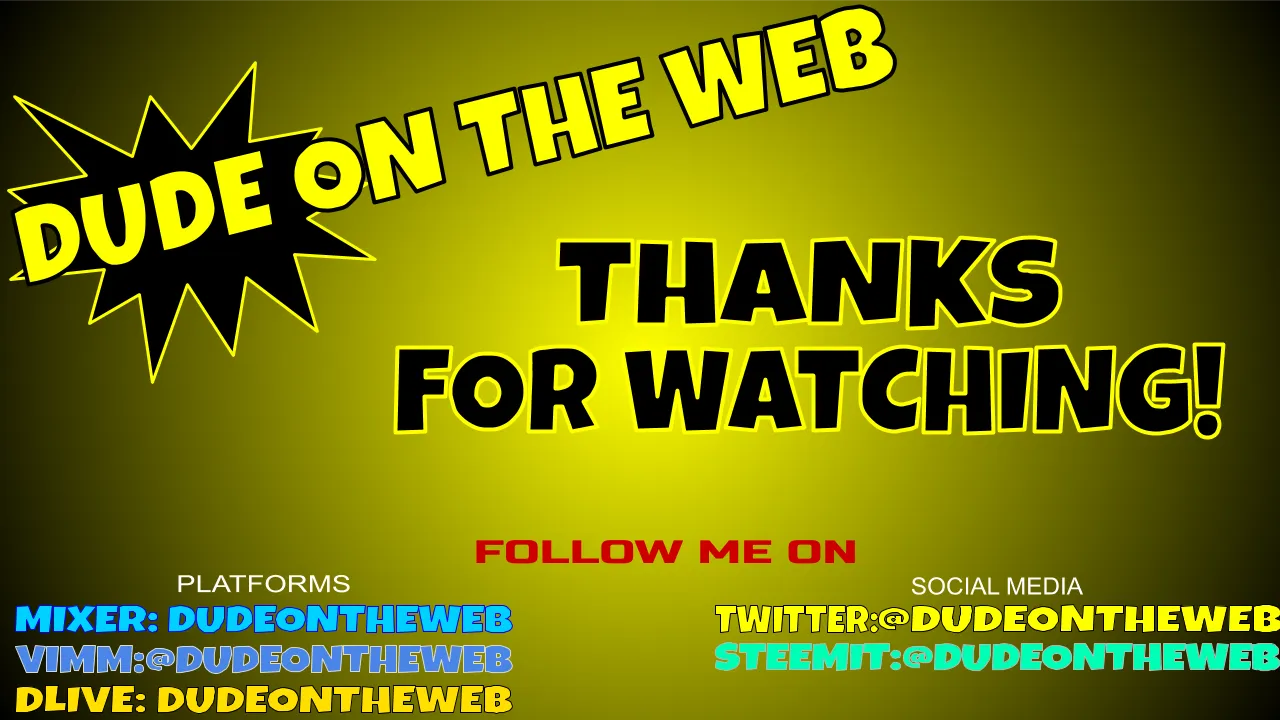One of my End of Stream cards I used while I was live streaming.