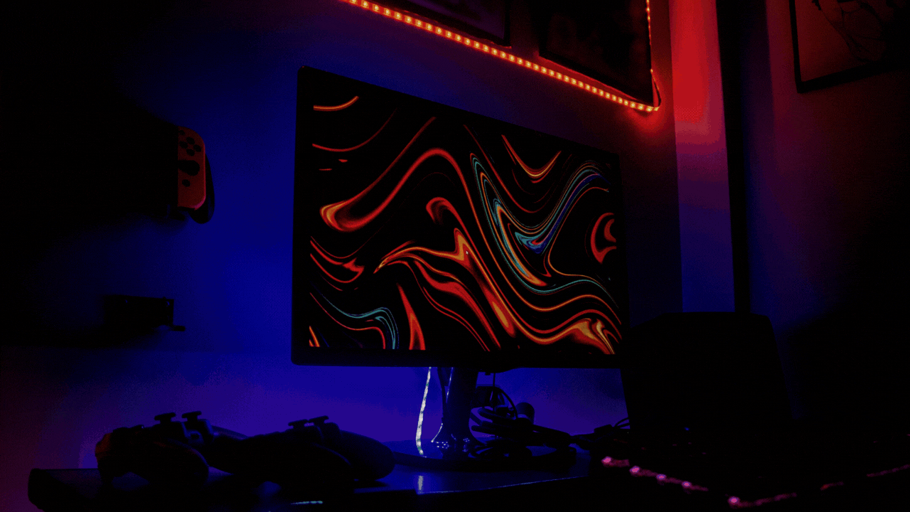 Blue And Red Futuristic Game YouTube Channel Art.gif