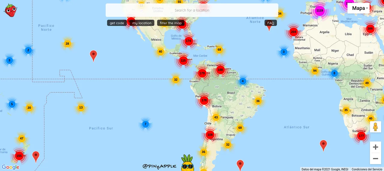 Interfaz de https://pinmapple.com/