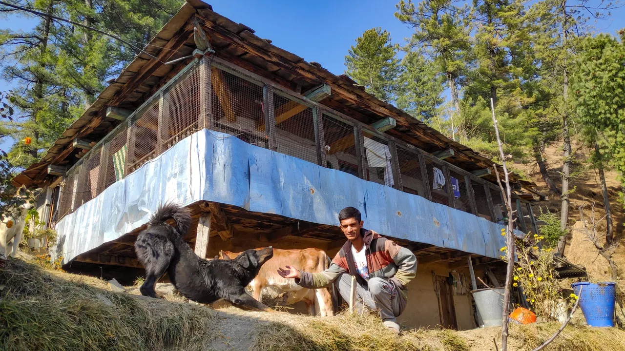 naveen with home and animals.JPG