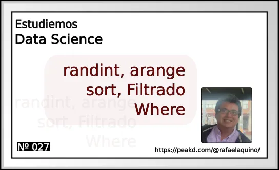 Data Science N027. randint, arange, sort, Filtrado, where