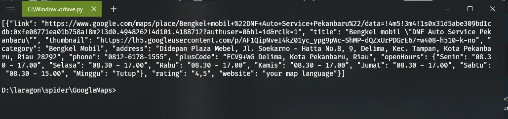 google maps scrapper python hive.png