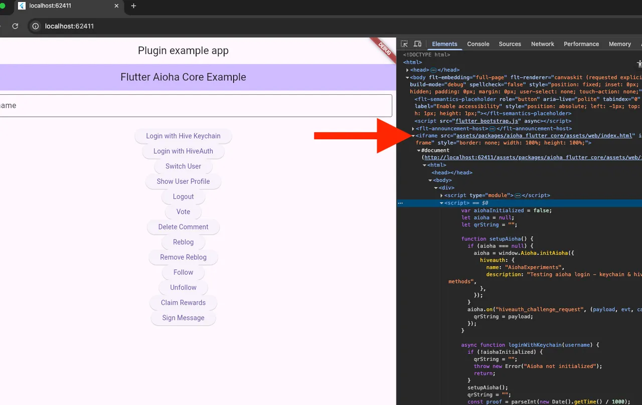 Injection using iFrame