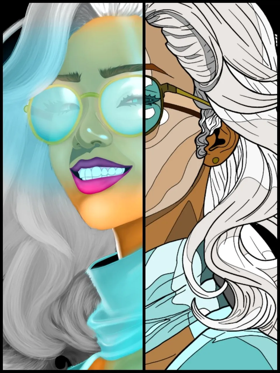 splinterlands fanart ice pixie - sketch vs fine art.jpg