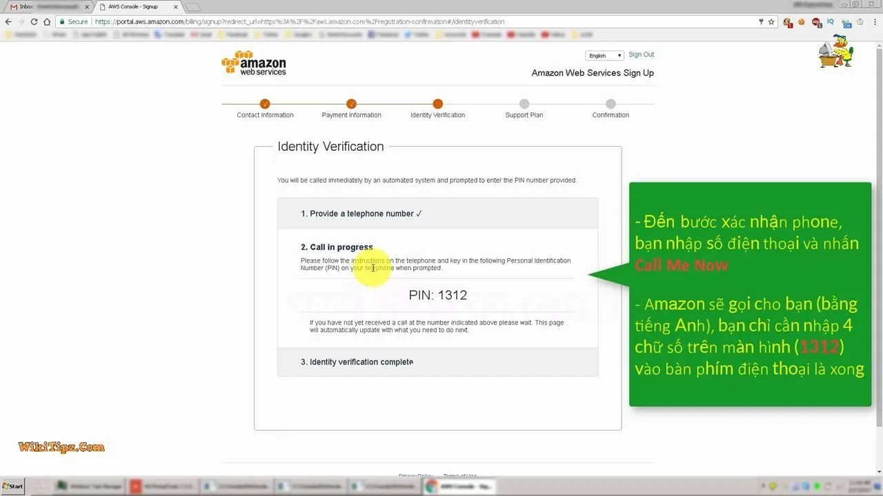 Bước xác thực điện thoại/ xác nhận danh tính (Identity Information)