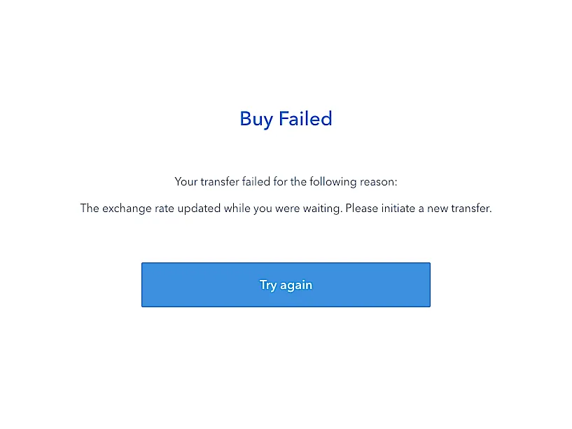 Oh. It appeared the price was falling pretty fast the morning I decided to buy. I went back to try again, doing my best to outrun the falling price.