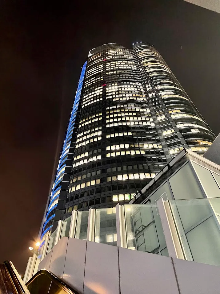 View of Mori Tower from the escalator from the side walk