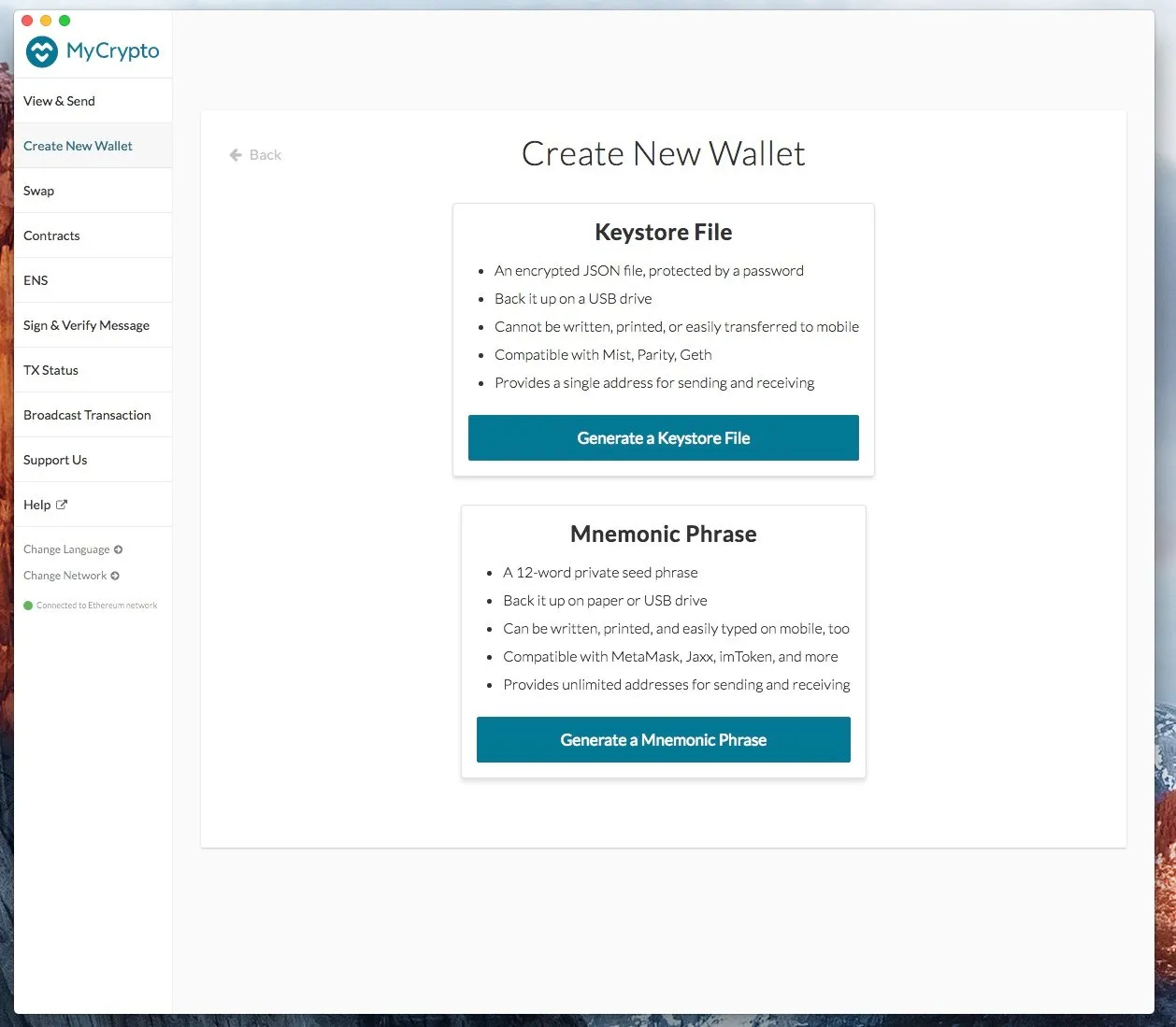 MyCrypto Wallet Ethereum ERC20