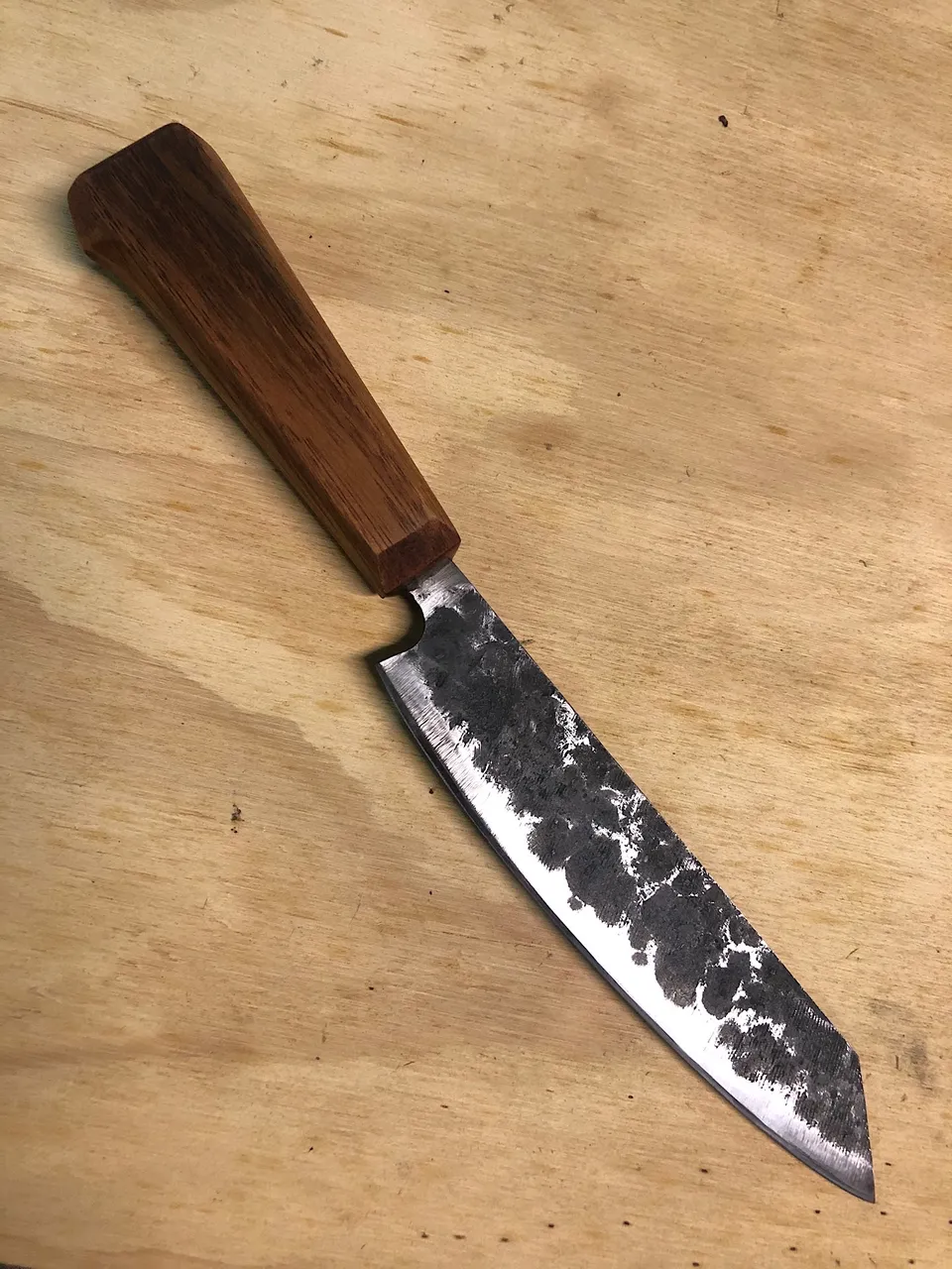 Homemade hand forged chef's knife