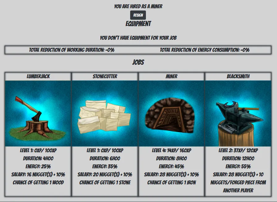 Jobs interface