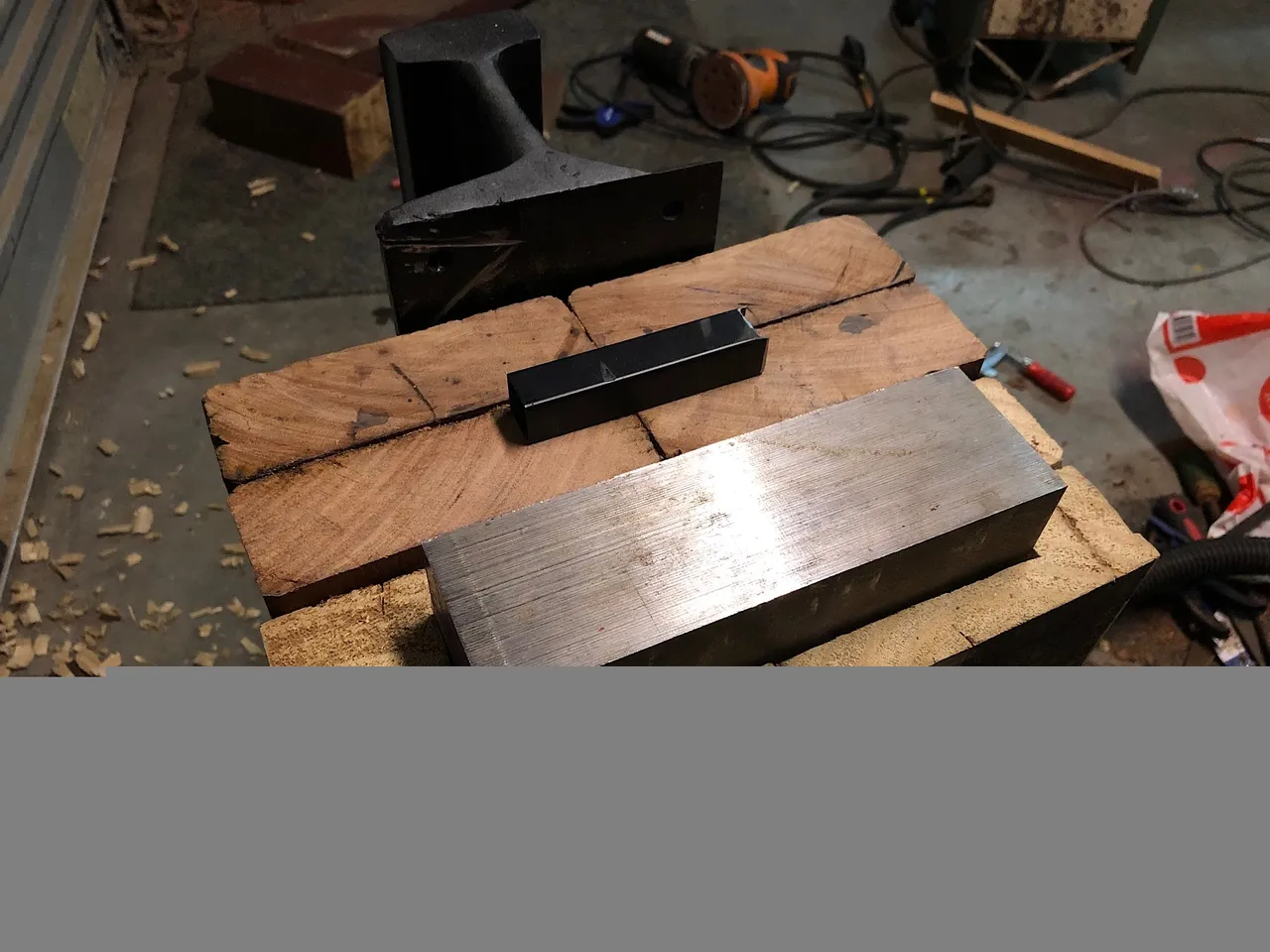 Tool steel anvil installed