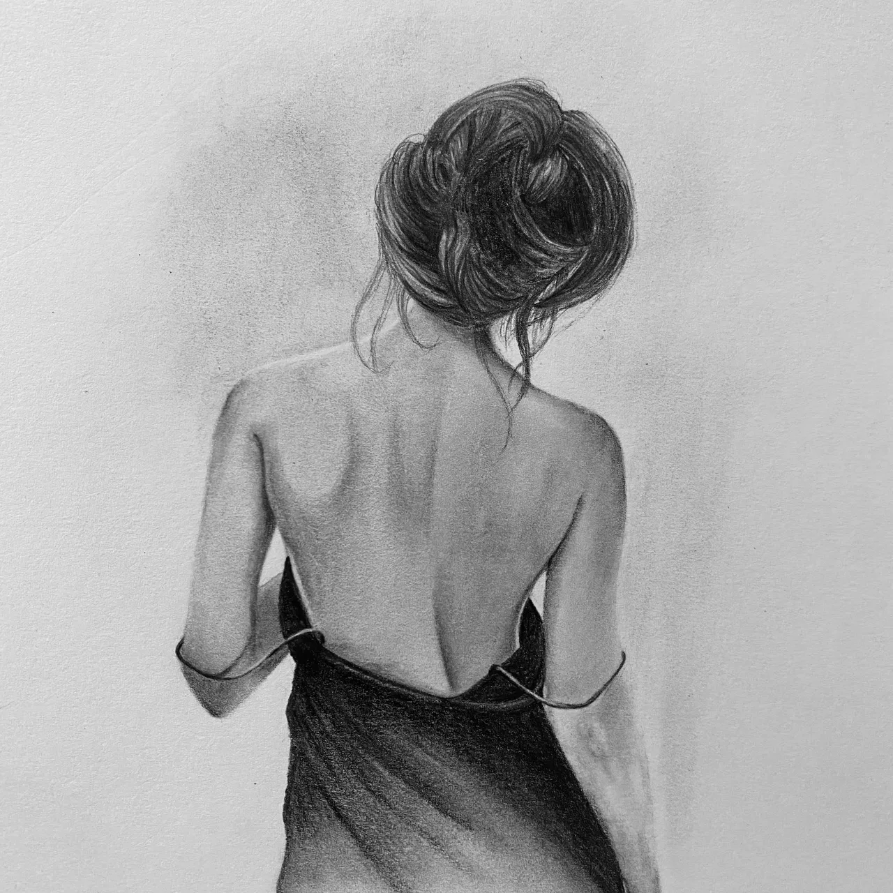 Young Beautiful Naked Woman Back, Sketch Painting by Dan Comaniciu - Fine  Art America