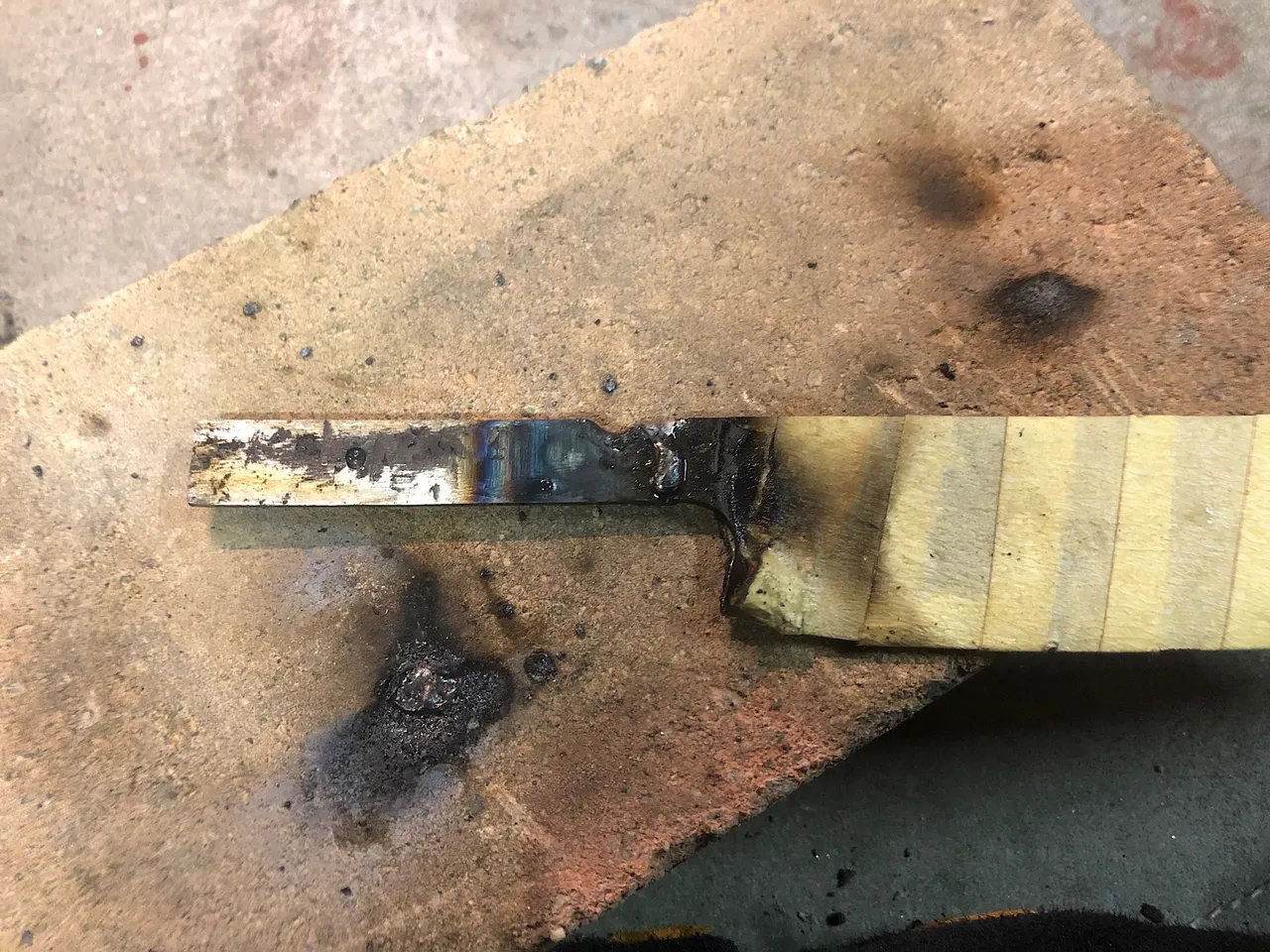 Stick welded the tang back to the knife