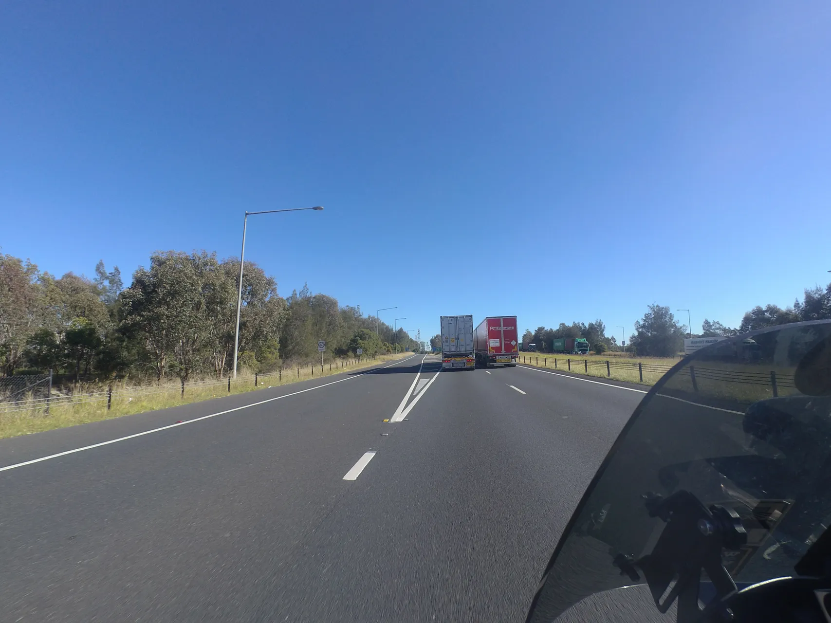 Trucks get so close when they pass each other.