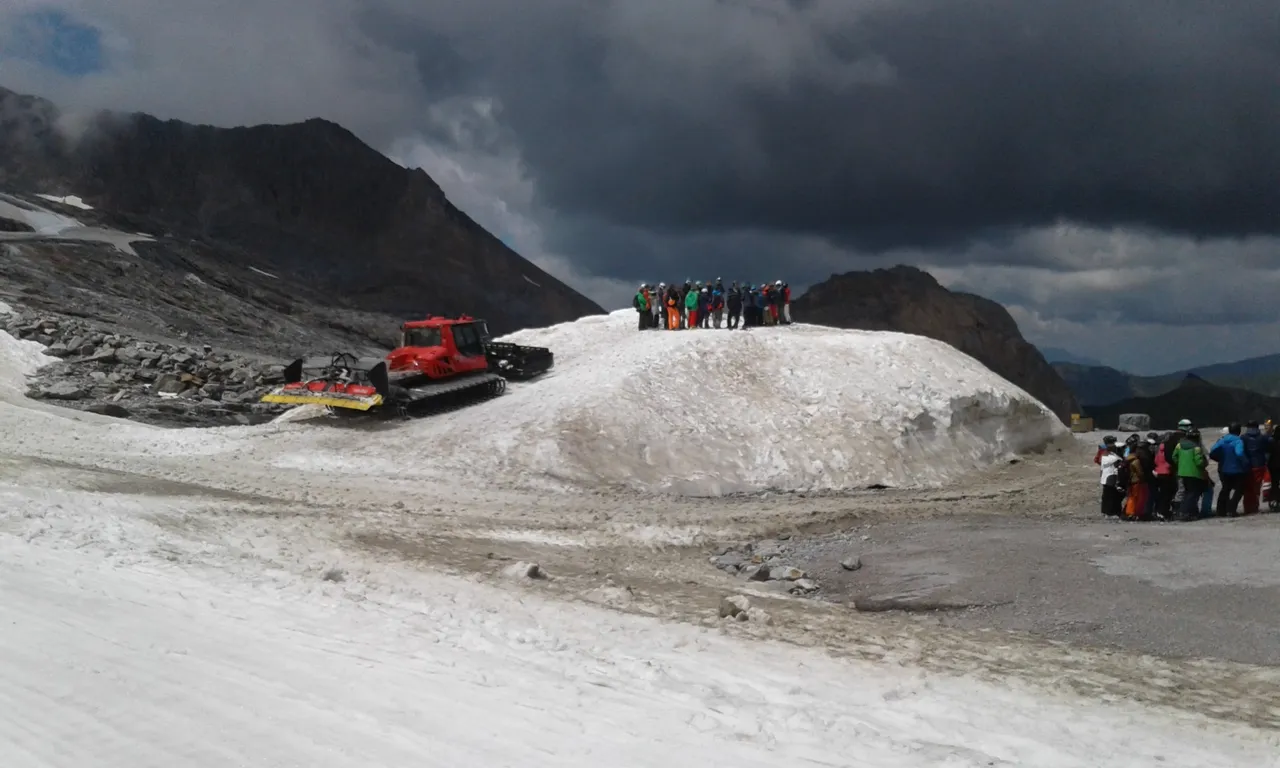 Big clouds coming in on the glacier