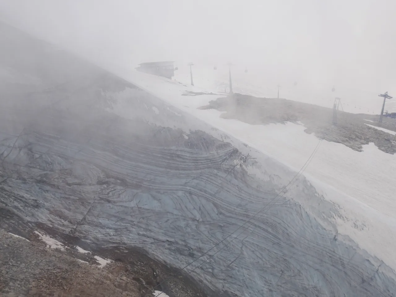 Layers of ice on the Hintertux glacier