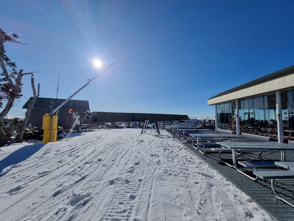 You can also get off the chair lift at mid station.