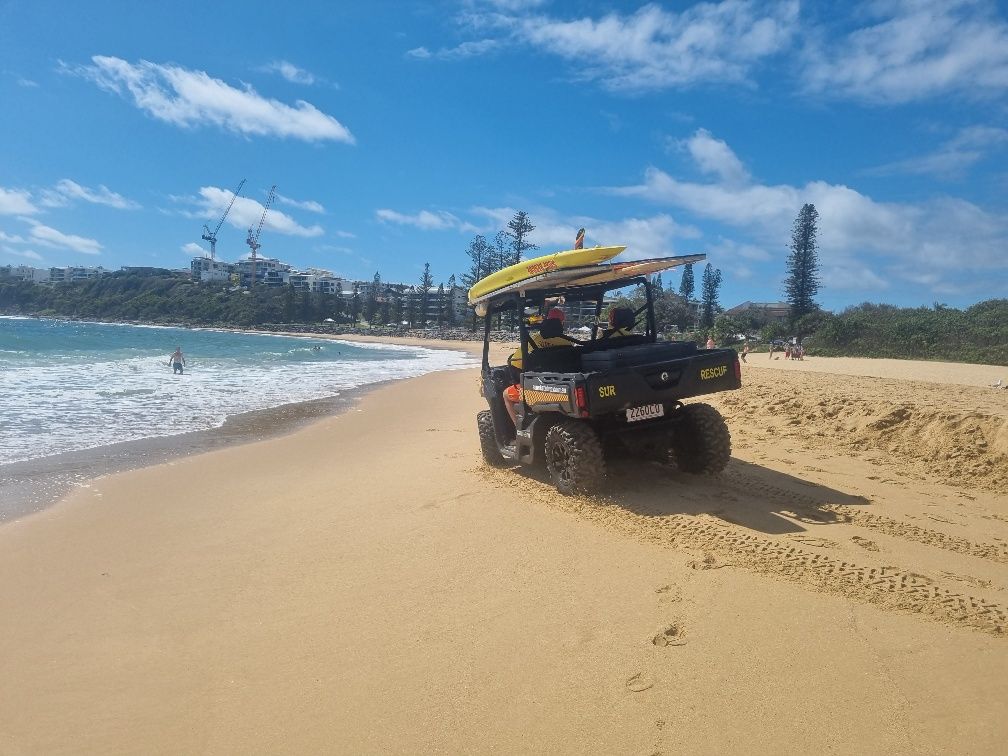 The local volunteer Life savers having a bit of fun patrolling the beach.