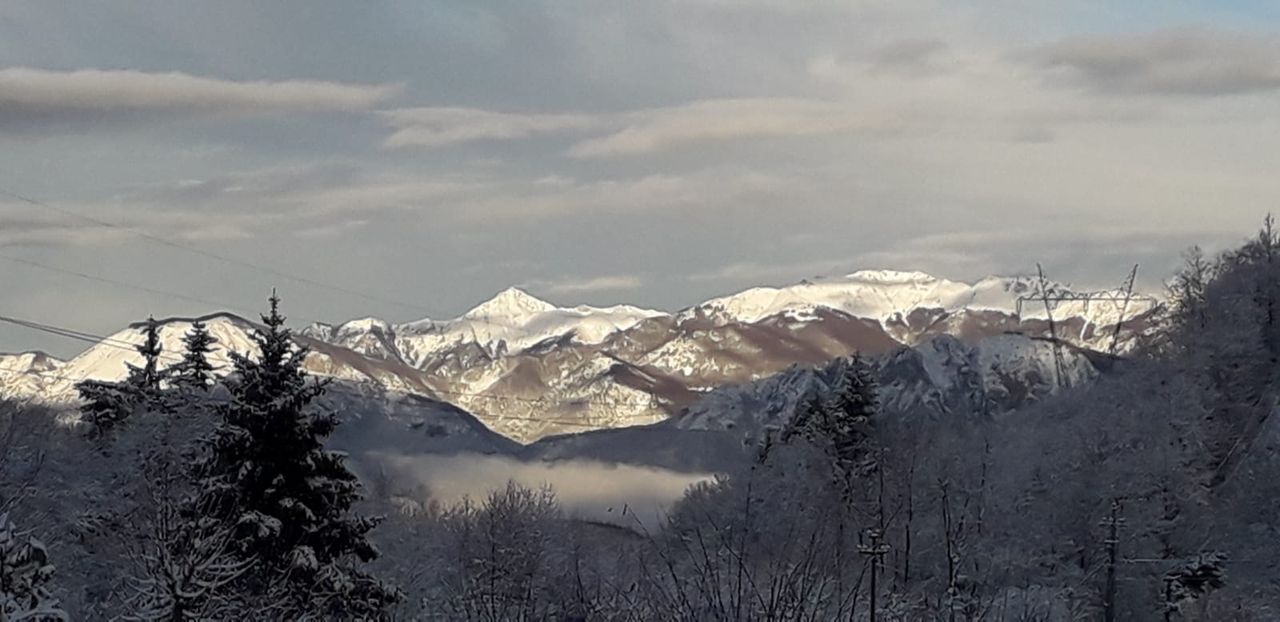 The mountains view.